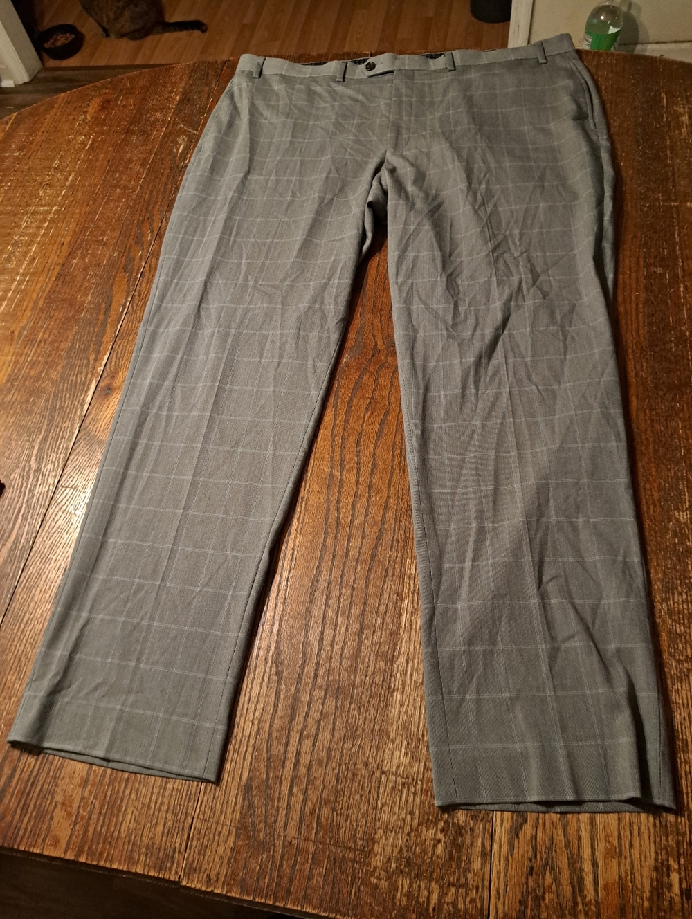 42x32 Lauren Ralph Lauren Grey Pinstripe Dress Pants Trousers Slacks Flat Front